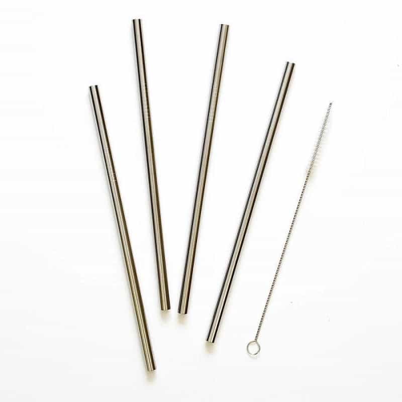 Greener Things Straight Stainless Steel Straws 4 Pack