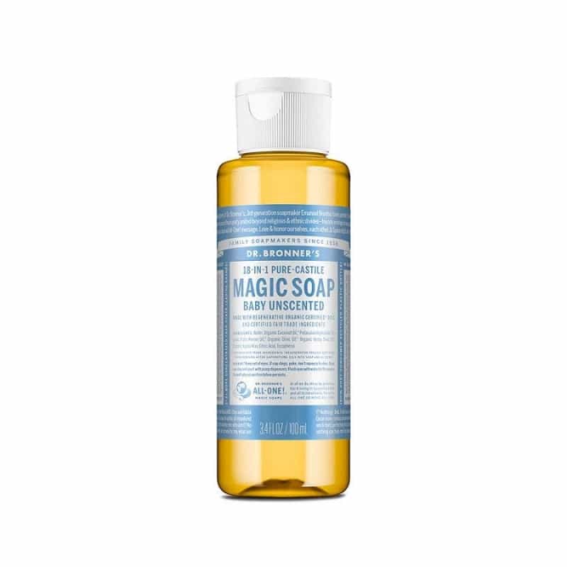 Dr. Bronner's 18-In-1 Pure Castile Baby Unscented Magic Soap 3.4 Fl. Oz