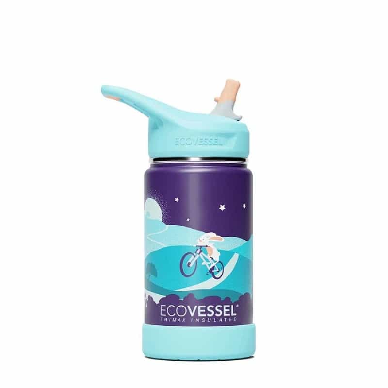 Ecovessel Kids Bunnyhop The Frost Stainless Steel Water Bottle 12 Oz