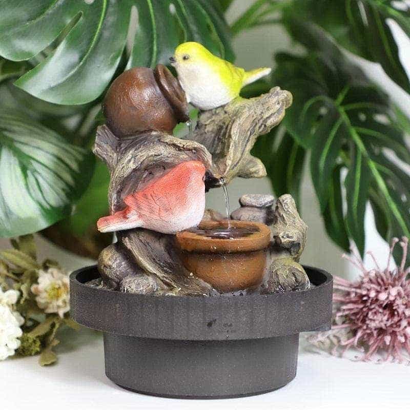 Ferrisland® Birds Waterfall Desktop Fountain With Color Led Lighting