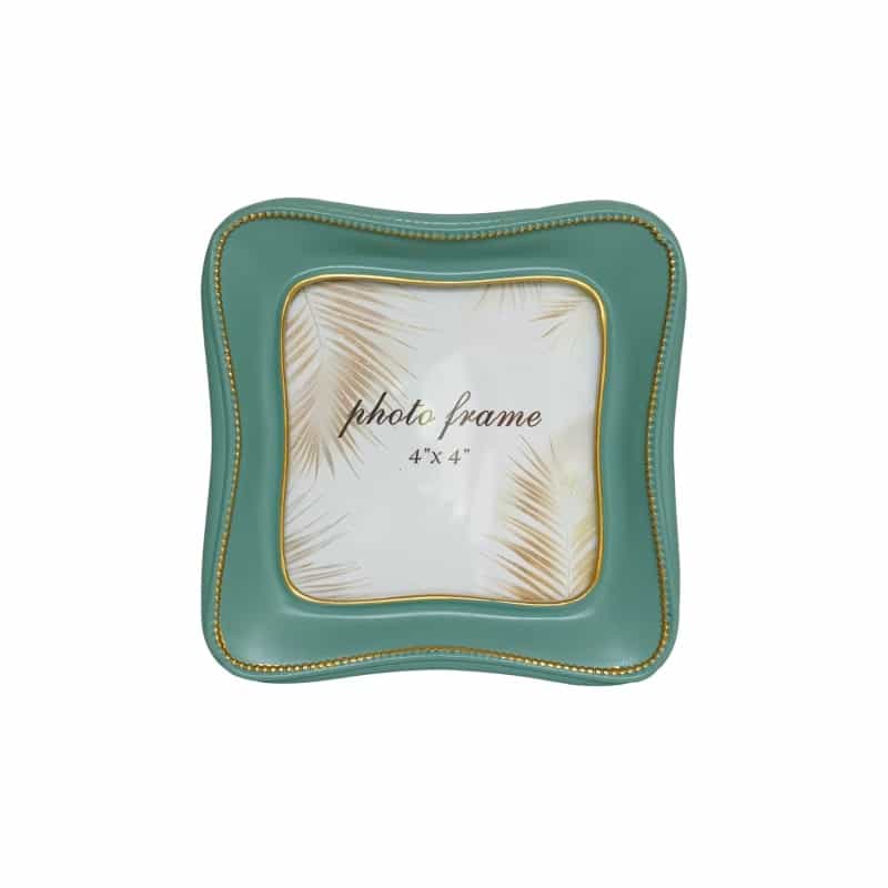 Ferrisland Vintage Tabletop Picture Frame Collection, Retro - Style Ornate Frames With Glass Front, Designed For Tabletop Display, Charming Home Decor (Green4, 4X4)