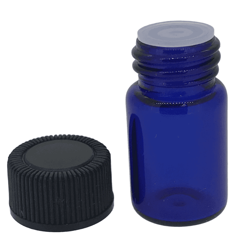 2 Ml Blue Sample Bottles With Orifice Reducers And Caps (12-Pack)