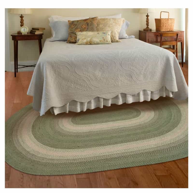 Grassland Green Oval Jute Braided Rugs