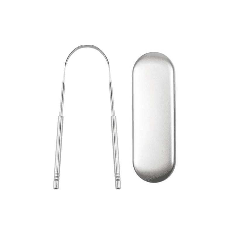 Tongue Scraper Cleaner With A Metal Case