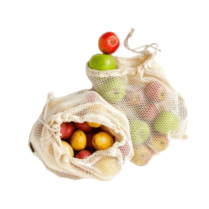 Cotton Mesh Bags - Set Of 2