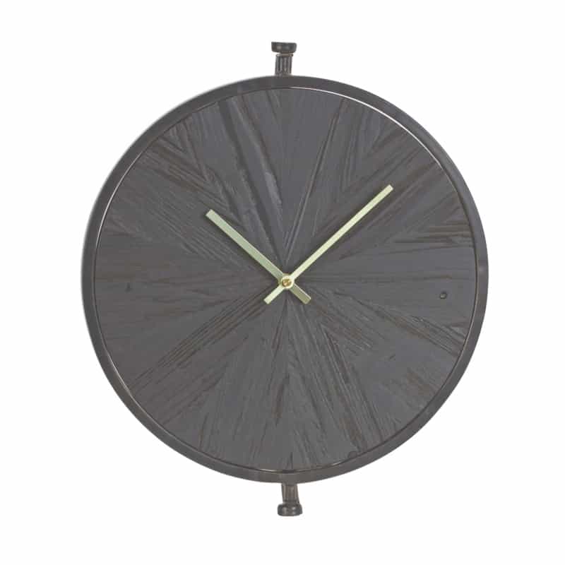 Wall Clock 16.25”D Wood/Iron 1 Aa Battery, Not Included