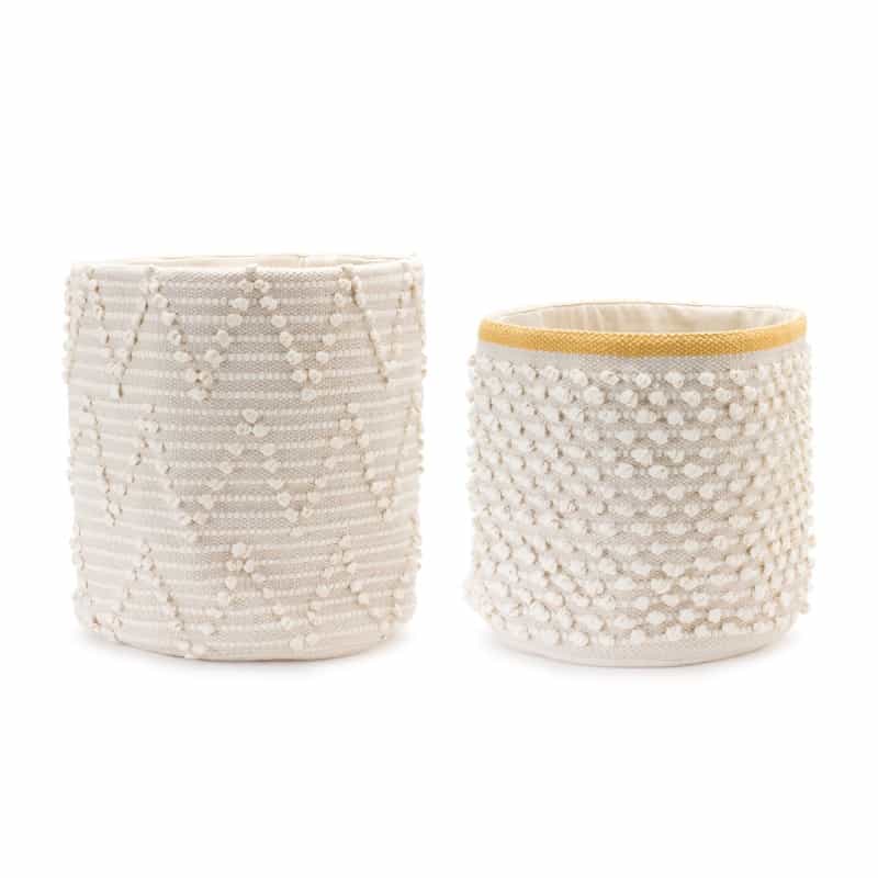 Basket (Set Of 2) 14"D X 13"H, 16"D X 15.5"H Cotton