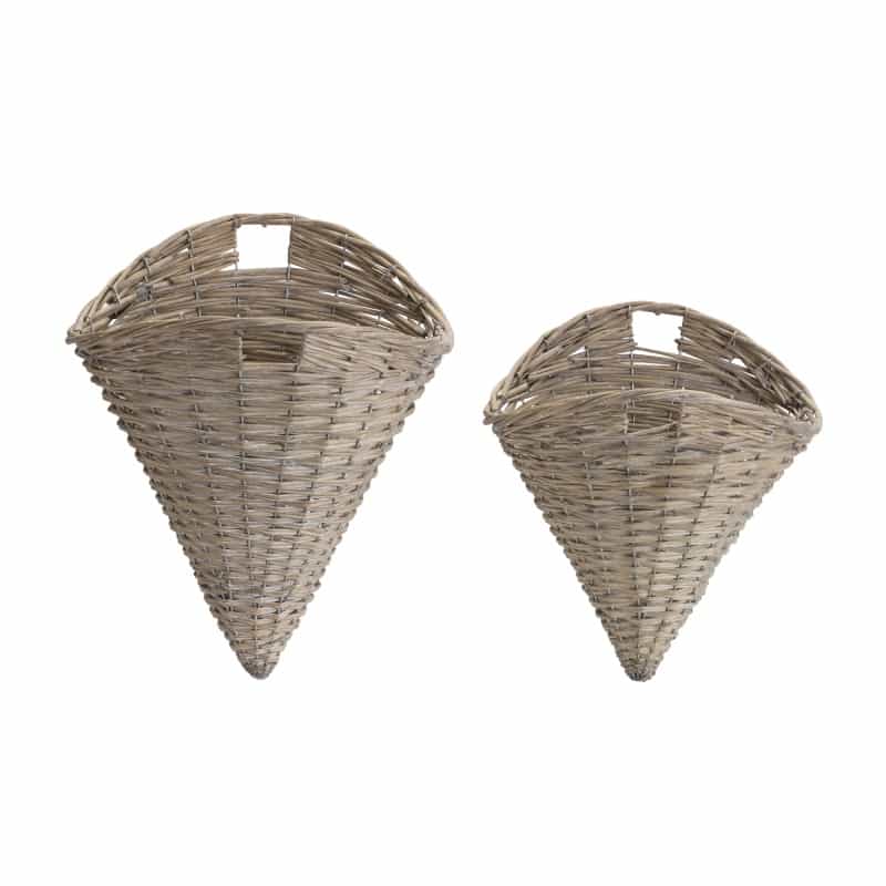 Wall Basket (Set Of 2) 11.5" X 13.25"H, 13" X 16.5"H Willow