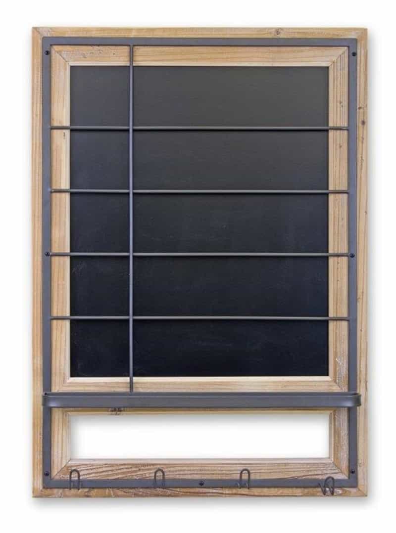 Blackboard W/Hooks 24.25"L X 34.25"H Wood/Metal