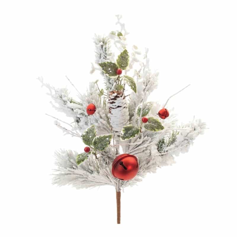 Flocked Pine Spray (Set Of 2) 28.5”H Pvc