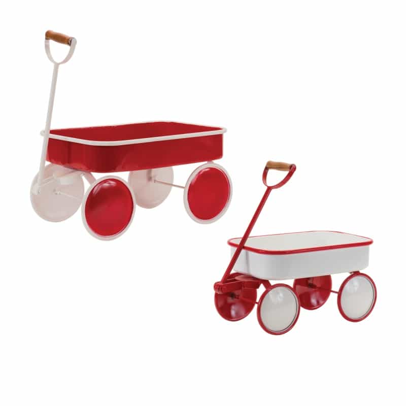 Wagon (Set Of 2) 14.25"L X 7.25"W X 13.5"H, 18"L X 9.75"W X 15.5"H Iron