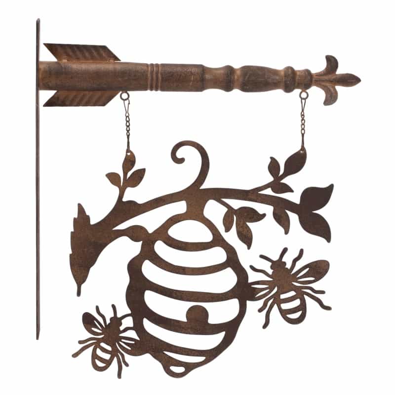Bee And Hive Sign 14"L X 15.5"H Metal