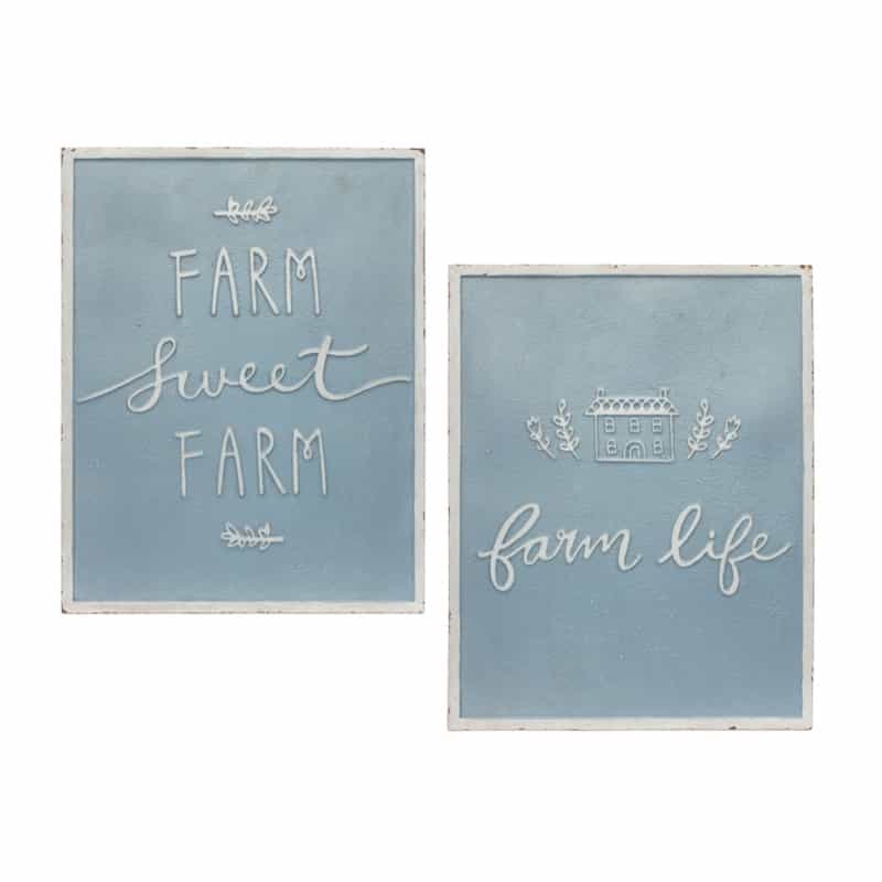 Farm Sign (Set Of 2) 14"L X 18"H Metal