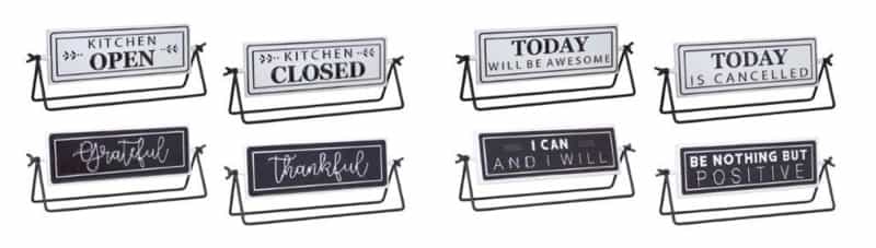 Reversable Sign With Stand (Set Of 4) 12.75"L X 4.75"H Iron