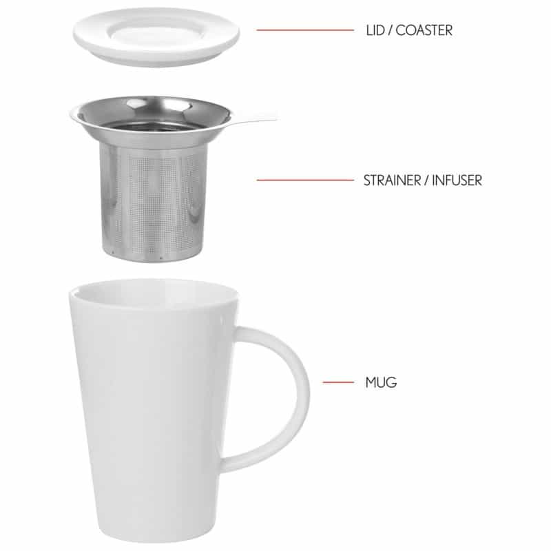 Wyndham House By Maxam 13.5Oz (400 Ml) Porcelain Tea Steeping Mug