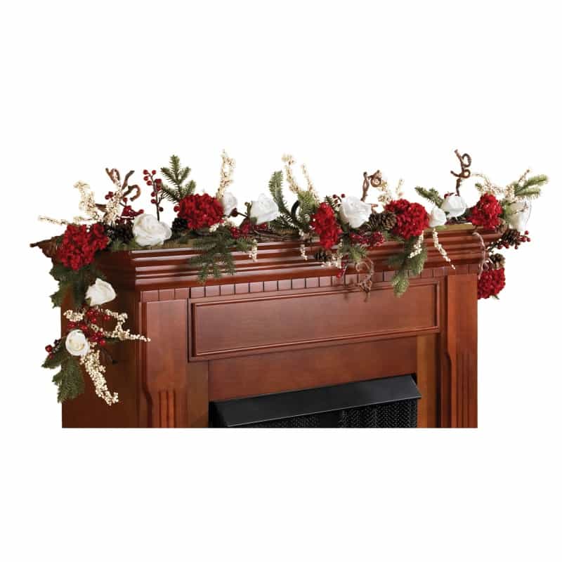 72" Hydrangea W/White Roses Garland