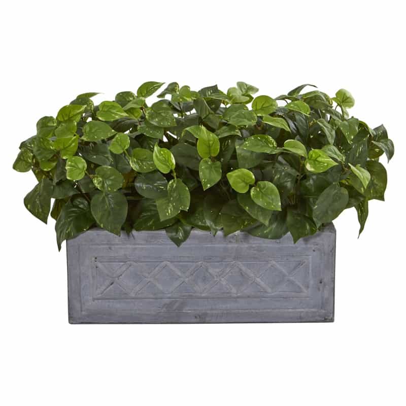 Pothos Artificial Plant In Stone Planter