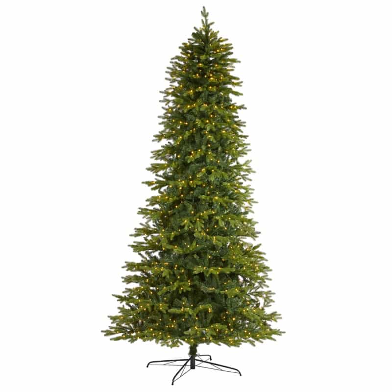 10’ Belgium Fir “Natural Look” Artificial Christmas Tree With 1050 Clear Led Lights
