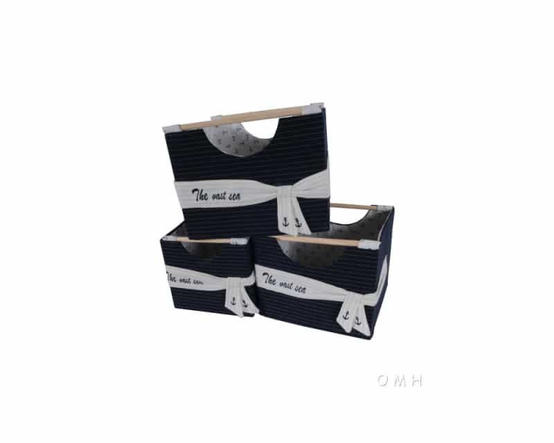 Set Of 3 Foldable Fabric Basket