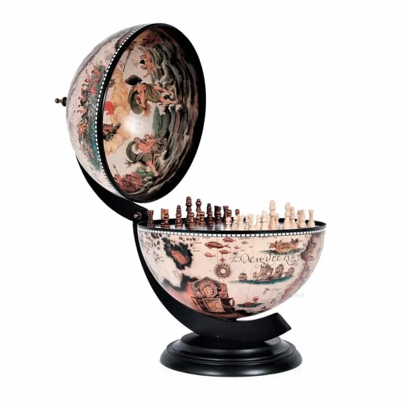 White Globe 13 Inches With Chess Holder
