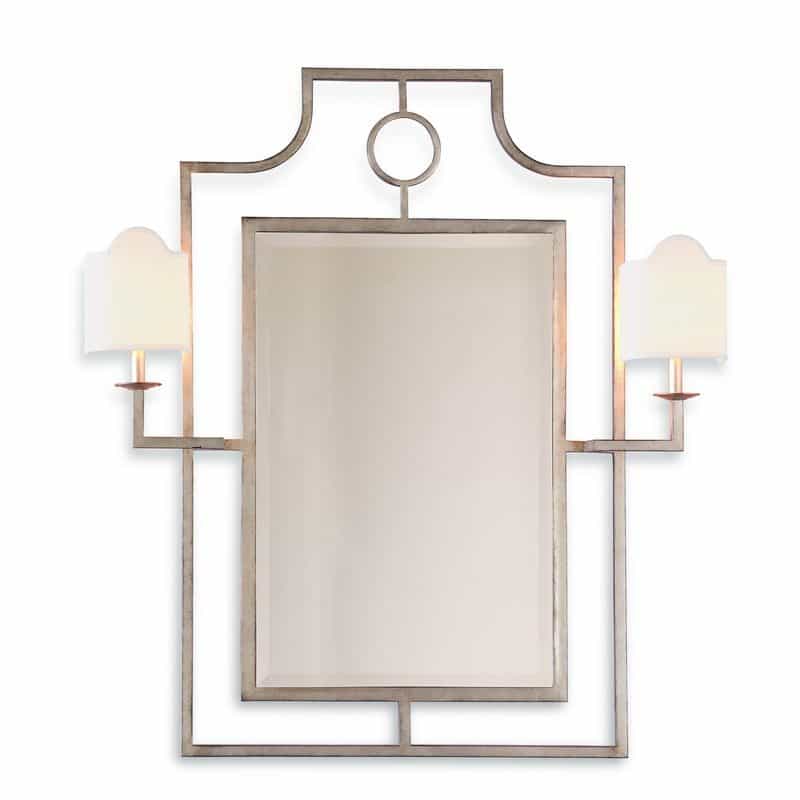 Doheny Silver Mirror W/Sconces
