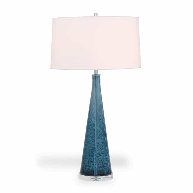 London Smoke Blue Glass Lamp 33"h