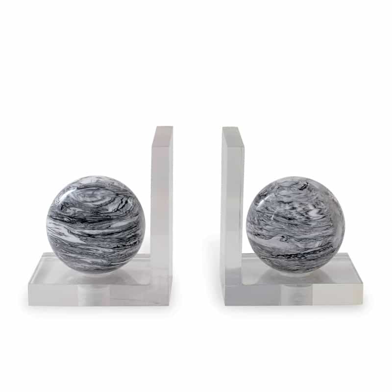 Prescott Black Bookends--Pair