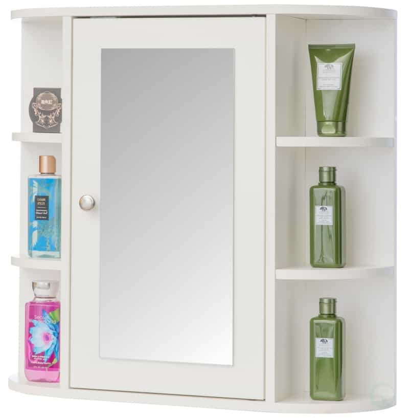 Fully Assembled And Ready For Installation Multifunctional White Wall Mount Medicine Cabinet With 4 Adjustable Inner Shelves And 6 Outer Shelves - Perfect As Bathroom Organizers And Storage