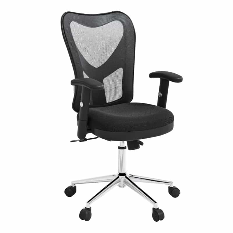 Techni Mobili High Back Mesh Office Chair With Chrome Base, Black