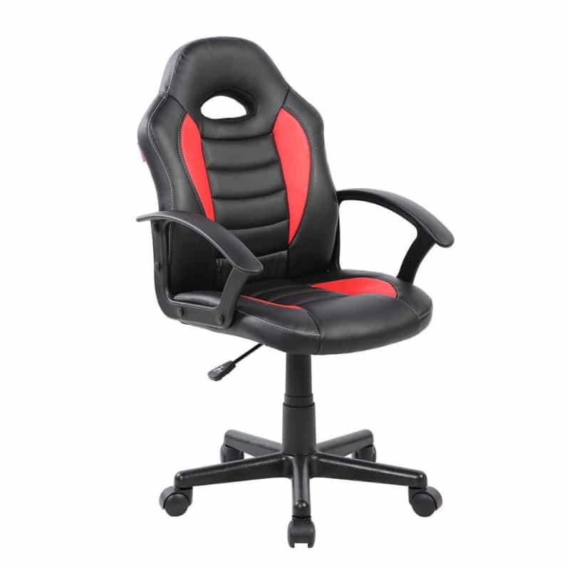 Techni Mobili Kid's Gaming And Student Racer Chair With Wheels, Red