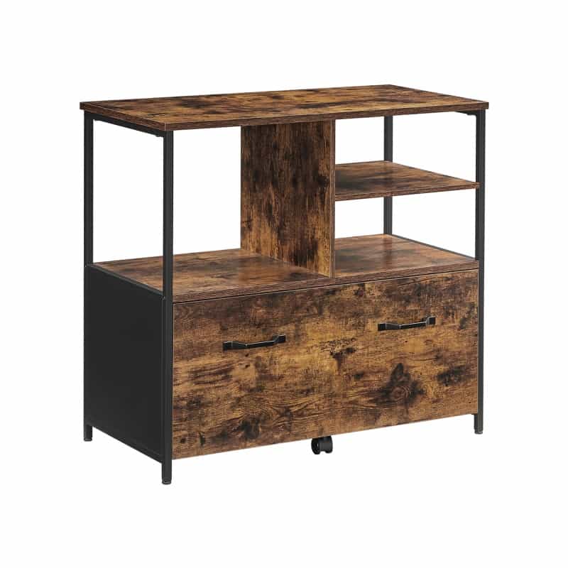 Industrial Brown Large File Cabinet With Drawer