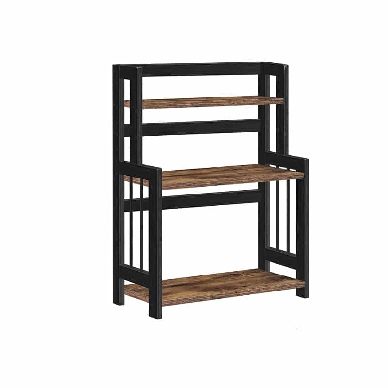 Brown & Black 3-Tier Spice Rack With Bamboo Frame