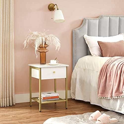 White Nightstand With Drawer