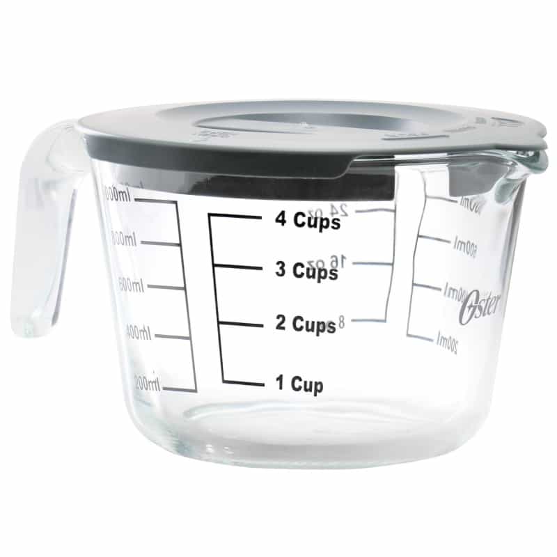 Oster Coolidge 4 Cup Clear Glass Measuring Cup With Snap On Lid