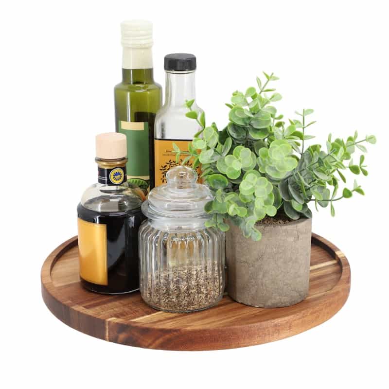 Megachef 12 Inch Acacia Wood Lazy Susan Tray