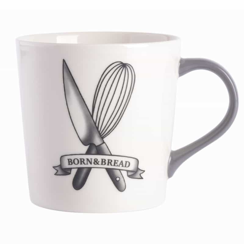 Babish 17 Ounce Fine Ceramic Born & Bread Mug In White