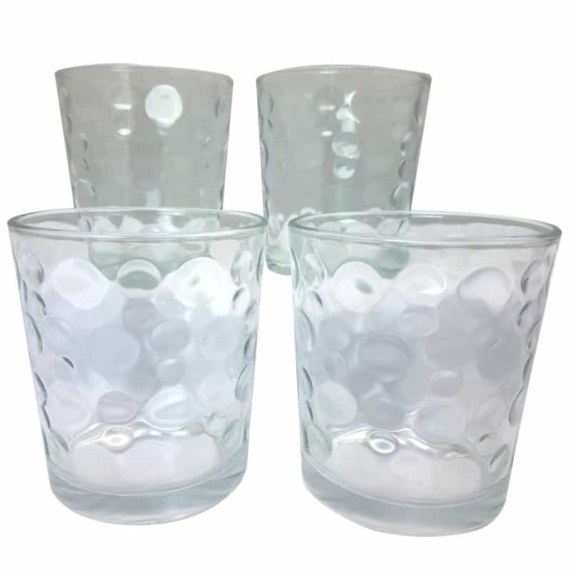Gibson Home Great Foundations 4-Piece 13 Oz. Double Old Fashioned Glass Set, Bubbles Pattern