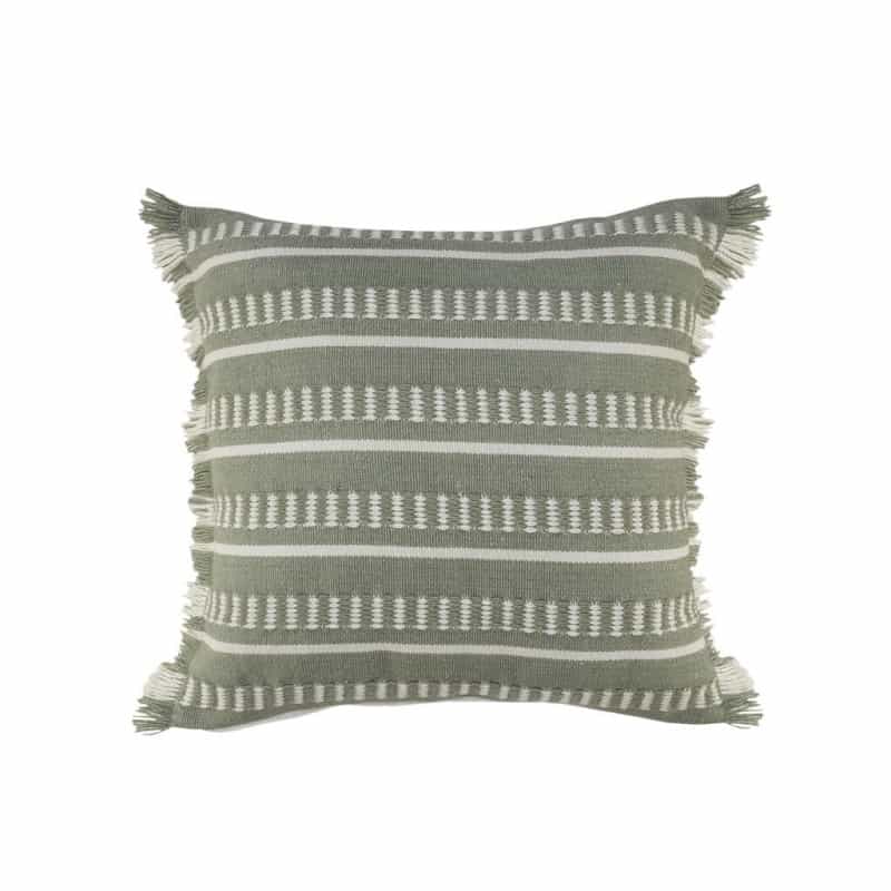 24" X 24" Green Zippered Coastal Indoor Outdoor Throw Pillow
