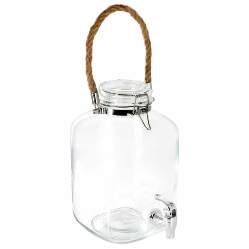 Gibson Home Ferris 1.3 Gallon Glass Beverage Dispenser With Rope Handle