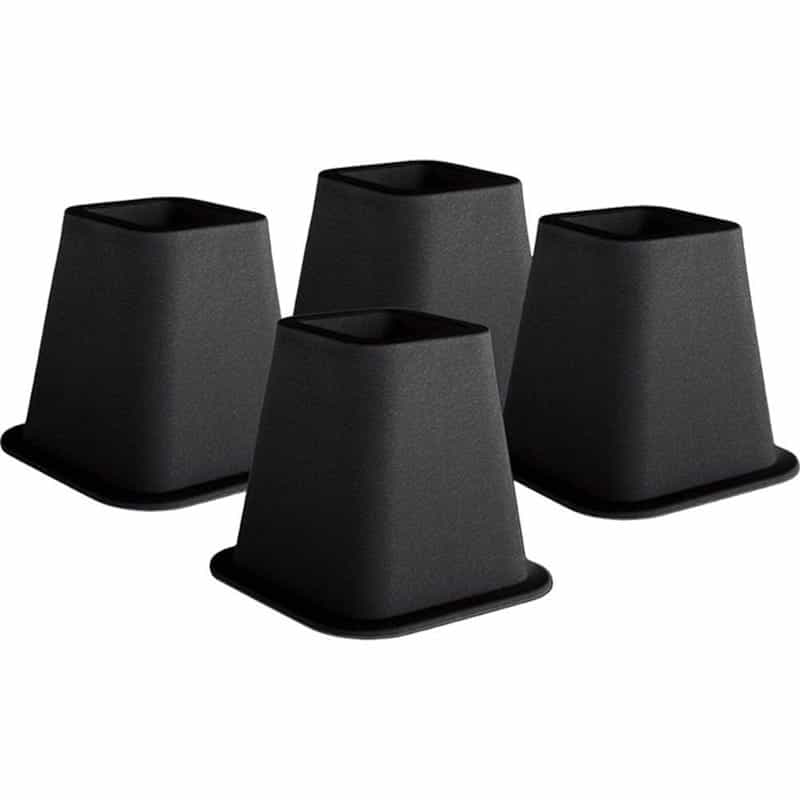 6-Inch High Bed Risers In Black - 4-Pack
