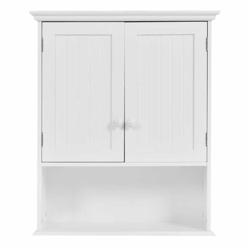 White Wall Mount Bathroom Cabinet With Storage Shelf