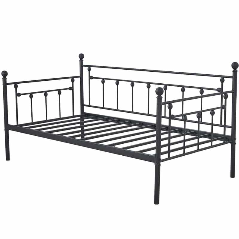 Twin Size Classic Black Metal Daybed Frame