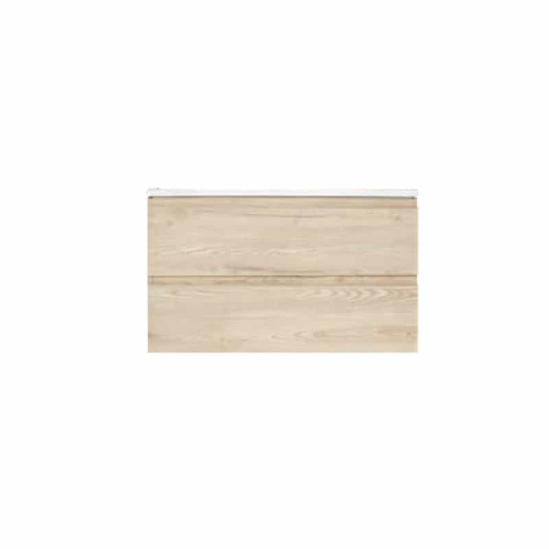 Simena Oak Wood Wall Mount Single Sink Bathroom Vanity With Porcelain Top - 30" (Assembled) - Oak