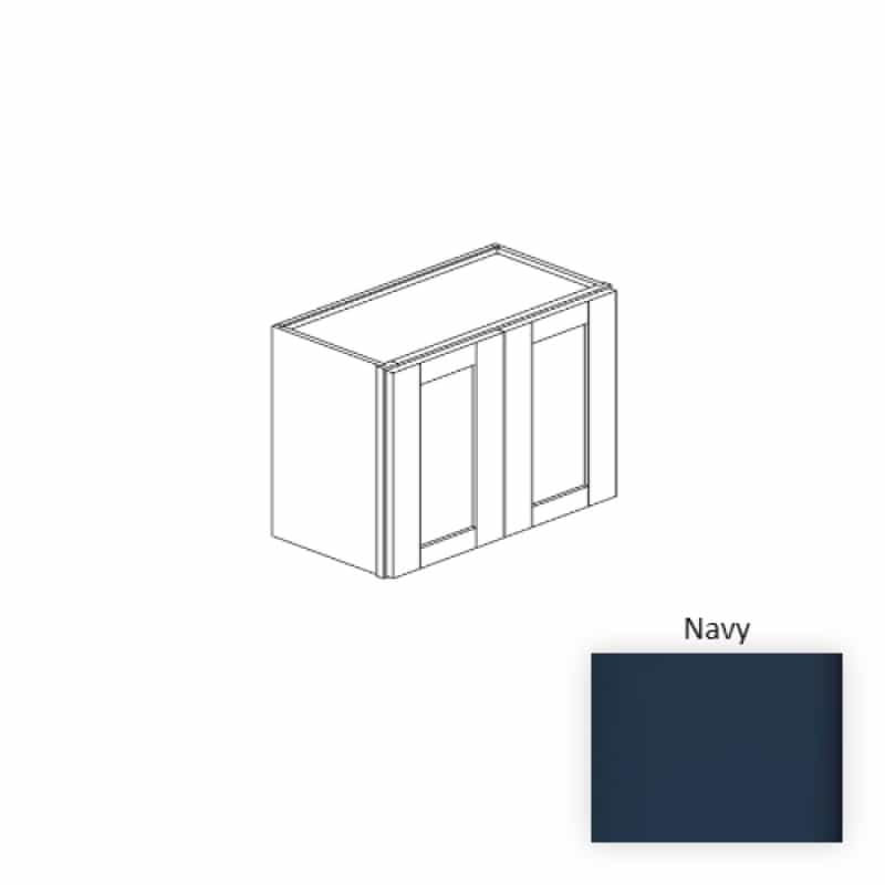 Navy Wood Kitchen Wall Cabinet - 36" X 12" X 36" (Assembly Required) - Navy