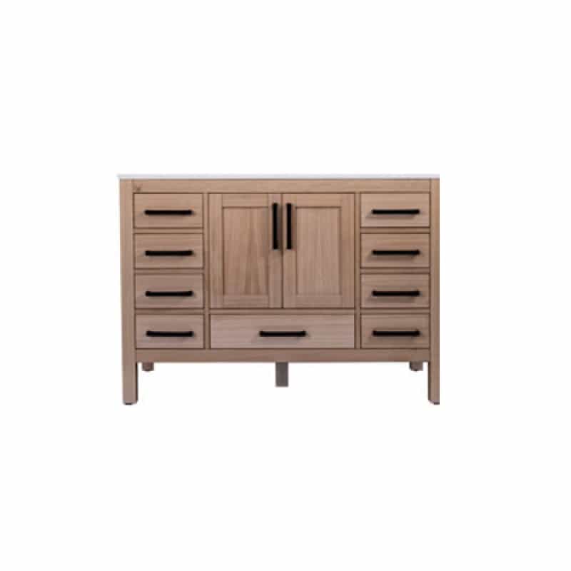Ashley Natural Oak Wood Freestanding Bathroom Vanity With Black Cabinet Pull - 48" (Assembled) - Natural Oak