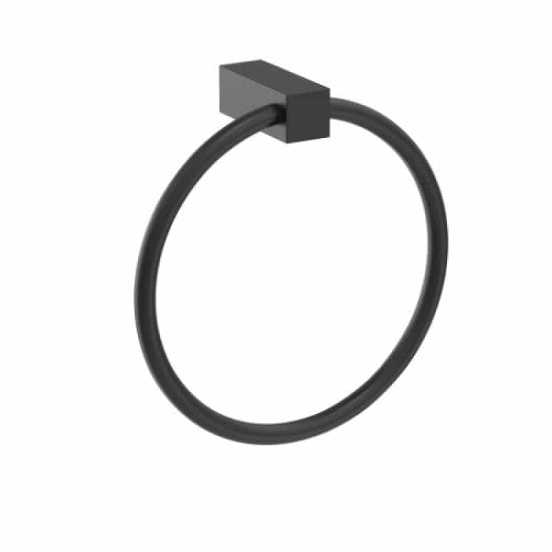 Monument Zinc & Aluminum Wall Mounted Towel Ring - Matte Black - 6 5/16" (160 Mm) Length