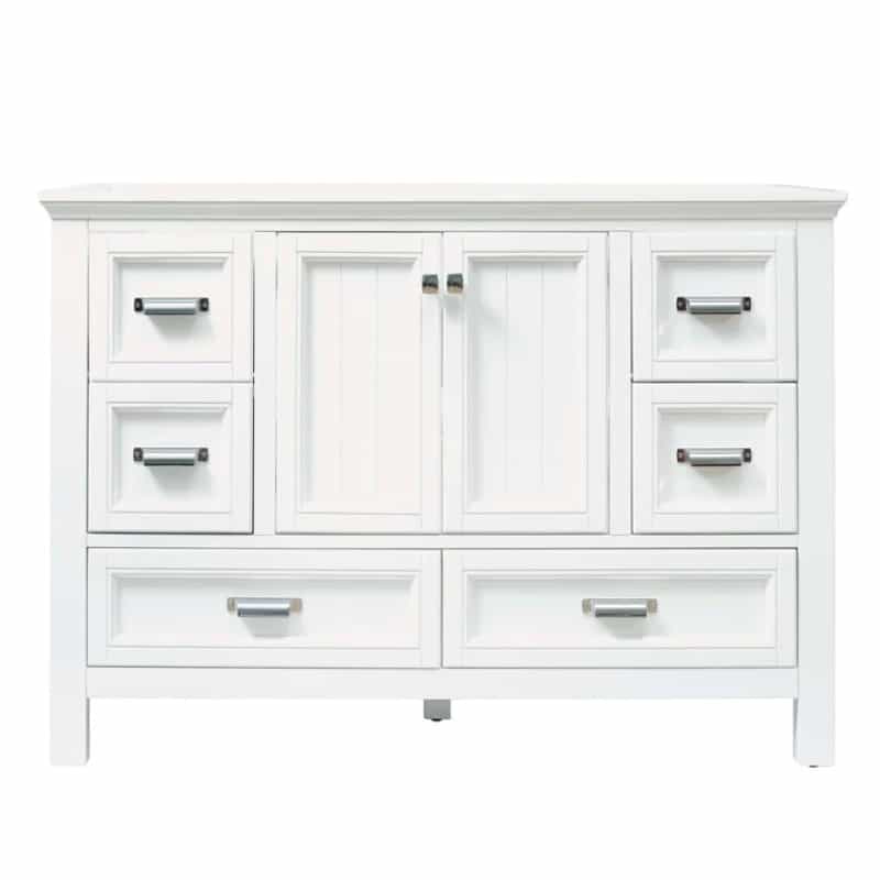 Brantley White Wood Freestanding Bathroom Vanity - 48" - White