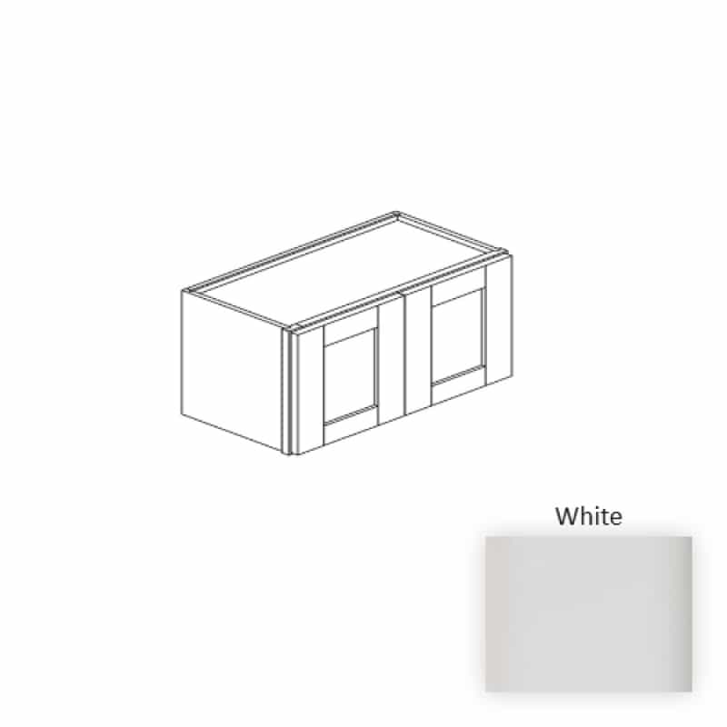White Wood Kitchen Wall Cabinet - 36" X 12" X 24" (Assembly Required) - White