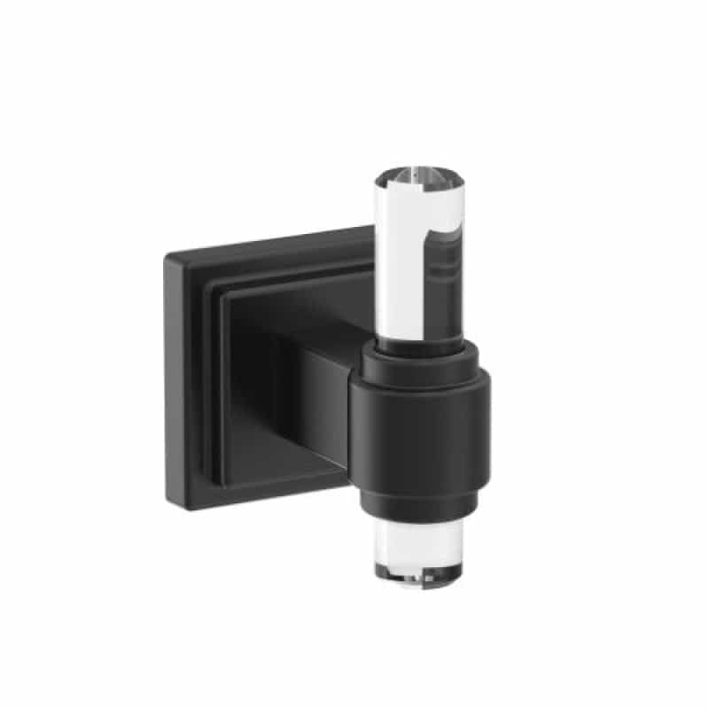 Glacio Zinc & Acrylic Single Prong Robe Hook - Clear / Matte Black - 2 13/16" (71 Mm) Length