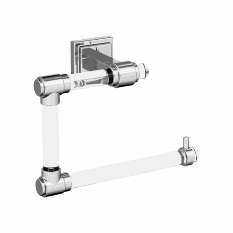 Glacio Zinc & Acrylic Wall Mounted Towel Ring - Clear / Chrome - 7 1/2" (191 Mm) Length